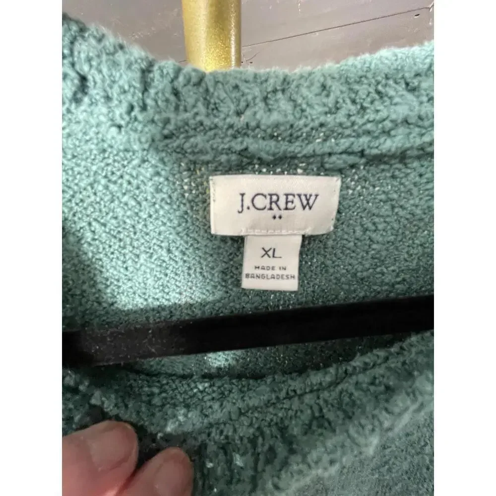 J. Crew Women’s Slub Sweater Tank Green Scallop Trim Sz XL Preppy Classic